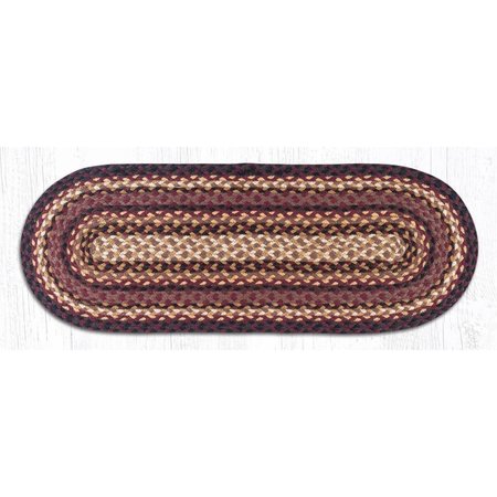 CAPITOL IMPORTING CO 13 x 36 in Jute Oval Table Runner Black Cherry Chocolate  Cream 52TR371